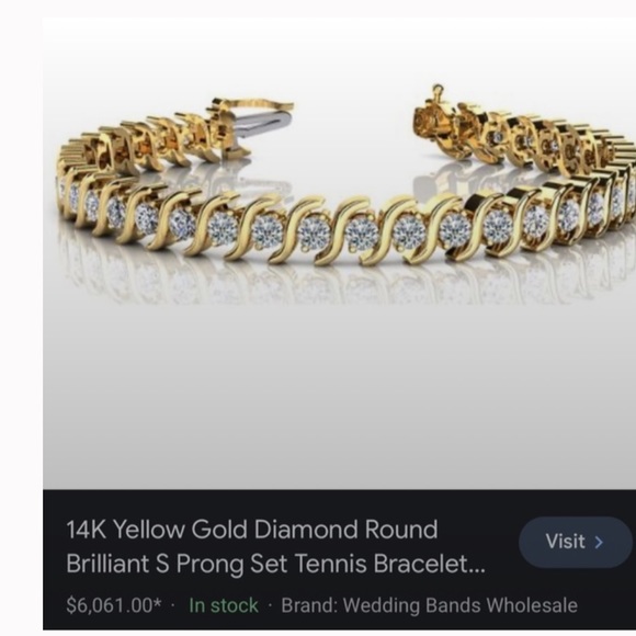 Jewelry - Stunning 14k 4.26ct tw Natural Diamond 6mm S-Link Tennis Bracelet 14k Gold